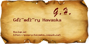 Gömöry Havaska névjegykártya